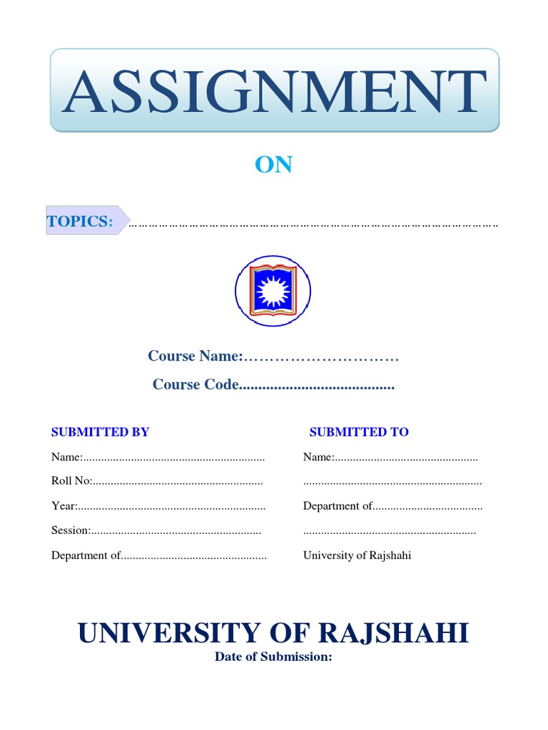 assignment cover page rajshahi university
