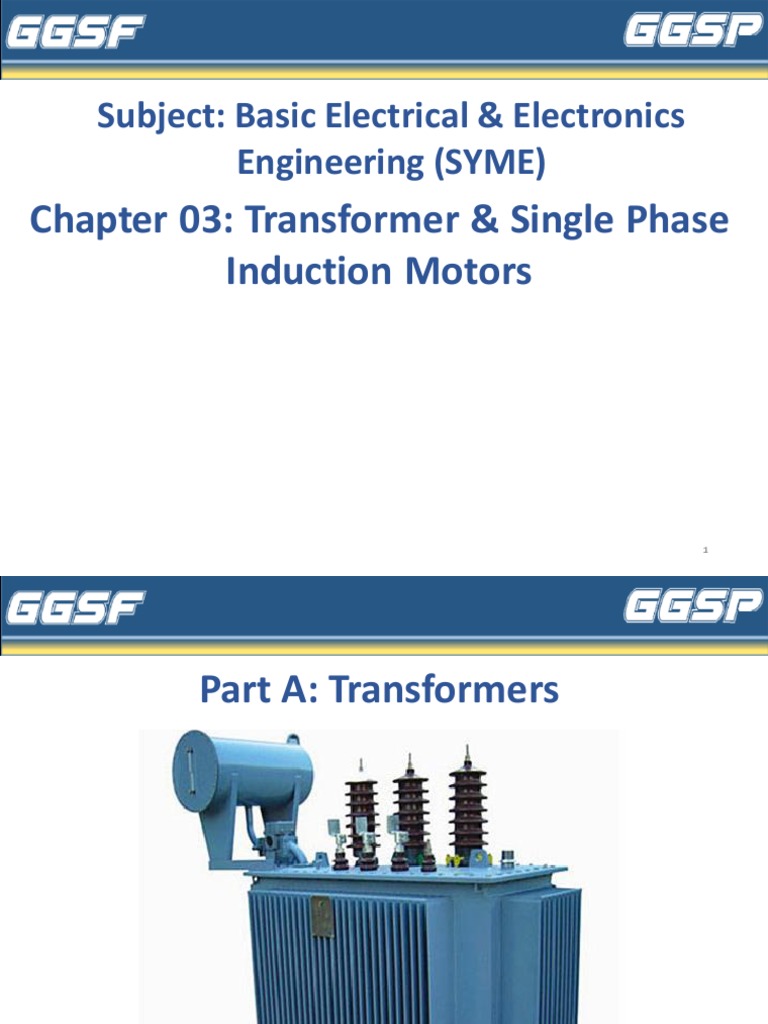 Unit 03 Transformer And Single Phase Induction Motors Pdf