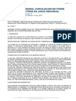 Fallo Tribunal Conciliacion No Puede Discutirse en Juicio Individual