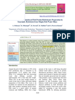 A Study On Optimization of Fish Protein Hydrolysate Preparation by Enzymatic Hydrolysis From Tilapia Fish Waste Mince