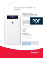 KC-G40EUW: 4-Sensor Intelligent Air Purifier and Humidifier With Plasmacluster Technology