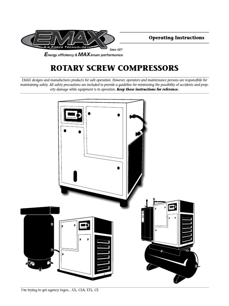Emax Rotary Screw Compressor PDF Electrical Wiring Pipe (Fluid