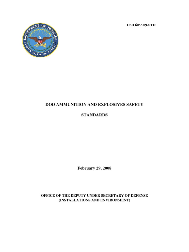 Dod Ammunition and Explosives Safety Standards | PDF | United States ...