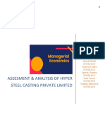 Assesment & Analysis of Hyper Steel Casting Private Limited