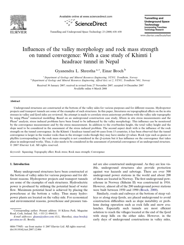 Influences of The Valley Morphology and Rock Mass Strength | PDF ...