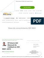 Manual de Calidad en ISO 9001 - 2015 No Obligatorio Necesario