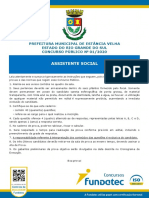 Fundatec 2020 Prefeitura de Estancia Velha Rs Assistente Social Prova