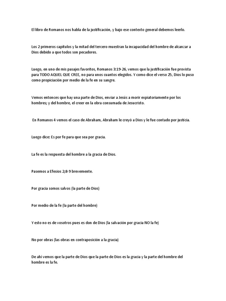 La Justificación por la Fe en Romanos | PDF | Salvación | Gracia en el ...