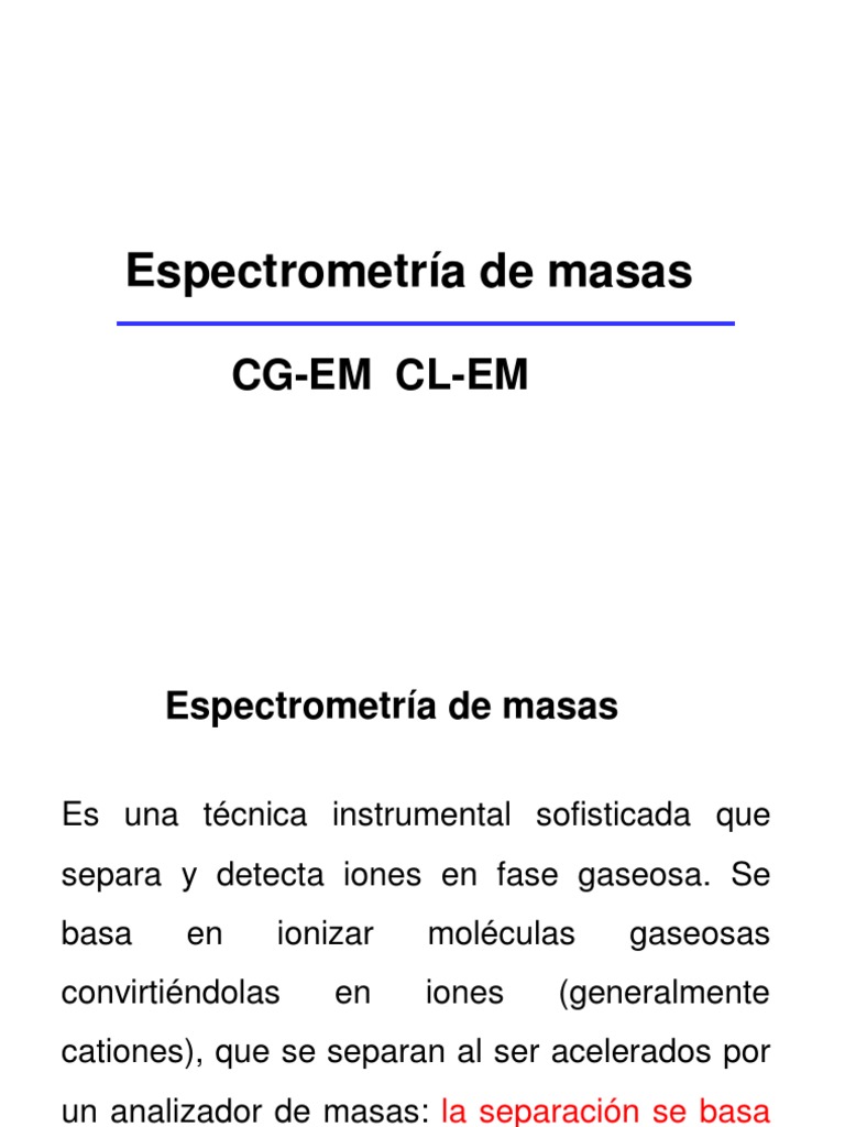 Fundamentos de Espectrometría de Masas | PDF | Espectrometría de masas ...