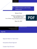 MATH 3Q03: Differentiation With Finite Differences: Bartosz Protas