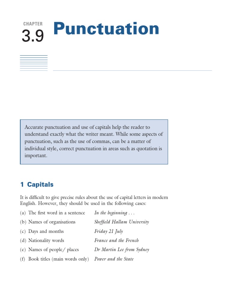 Punctuation Guidelines for Academic Writing | PDF | Punctuation ...