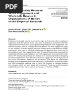 The Relationship Between Work Engagement and Work-Life Balance in Organizations: A Review of The Empirical Research