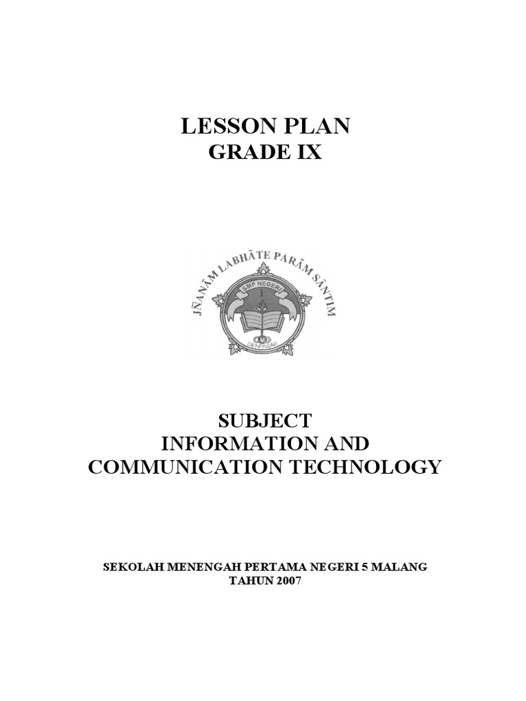 Grade IX ICT Lesson Plan Overview | PDF | Educational Technology ...