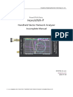 Handheld Vector Network Analyzer Incomplete Manual: Hangzhou Minghong Electronic Technology Co., LTD