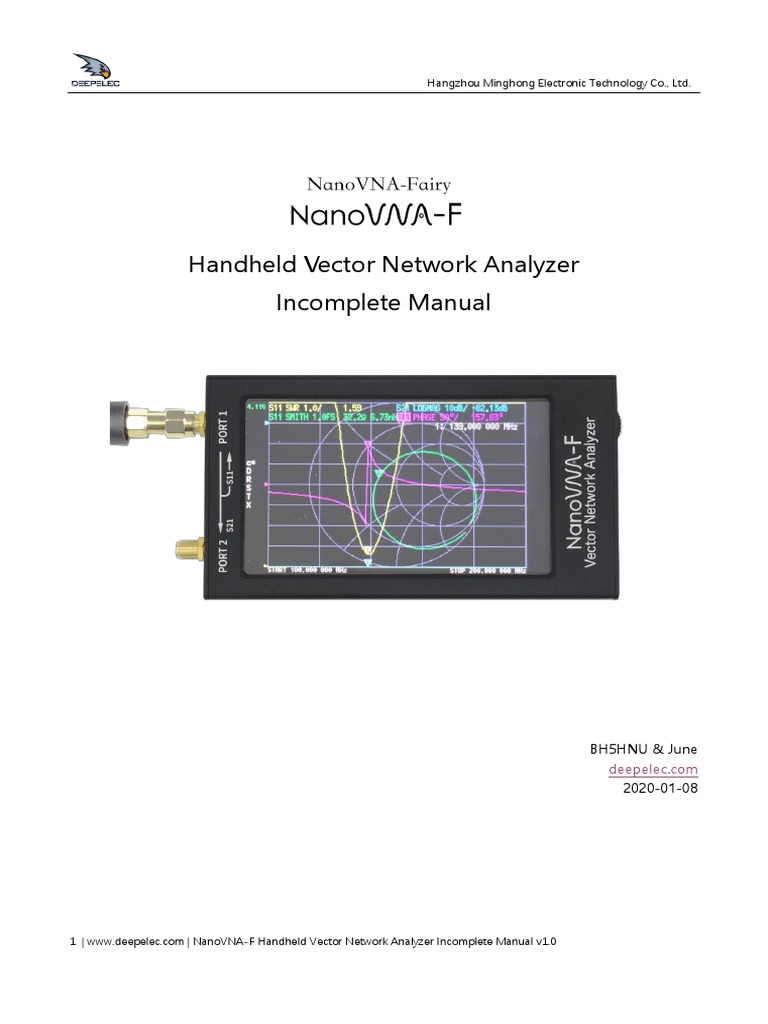Handheld Vector Network Analyzer Incomplete Manual: Hangzhou Minghong ...