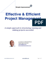 Effective and Efficient Project Management