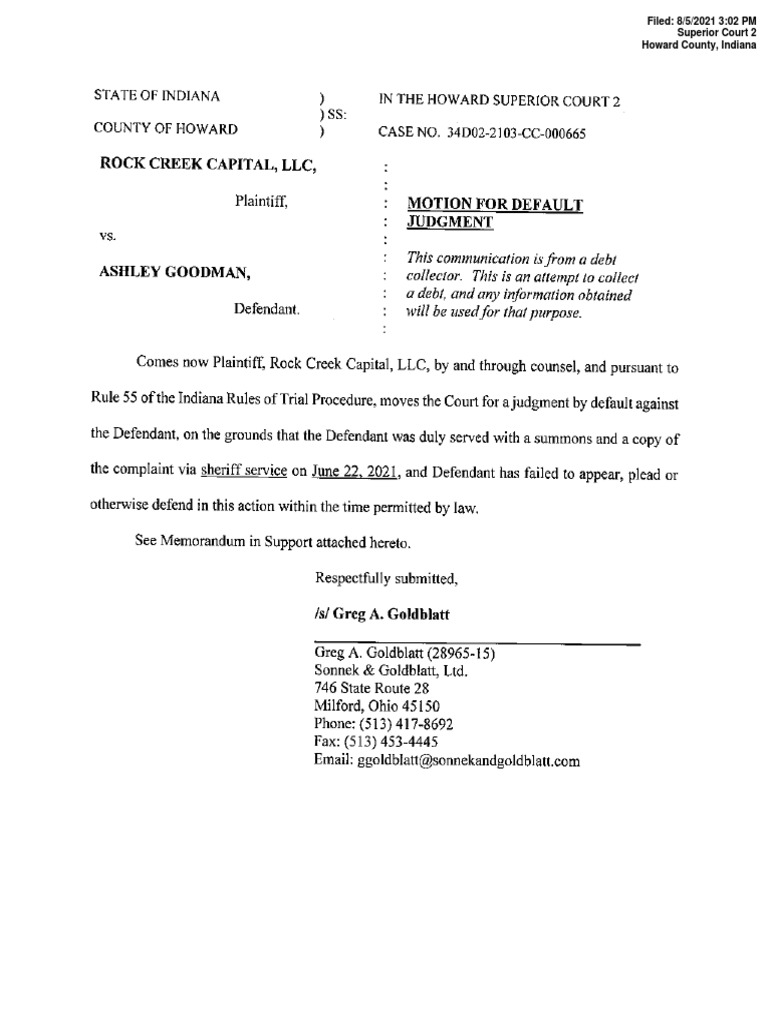 Motion For Default Judgment | PDF | Uniformed Services Of The United ...