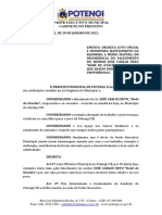 Decreto Municipal N. 02 2022, DE 10 DE JANEIRO DE 2022 - Luto Oficial - Assinado