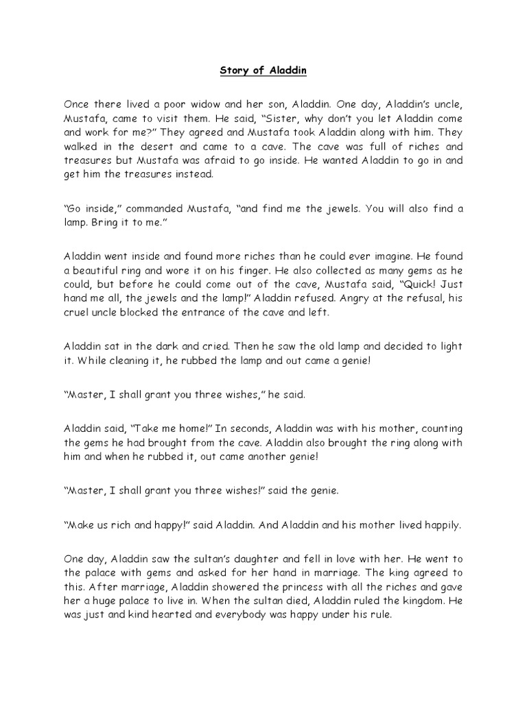 History 2 Story of Aladdin | PDF