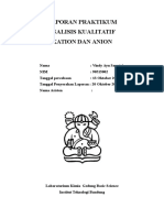 Pdfcoffee.com Laporan Praktikum Analisis Kualitatif Kation Dan Anion PDF Free