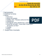 1° Pauta Itinerário Bíblico Vocacional