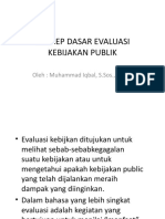 Konsep Dasar Evaluasi Kebijakan Publik