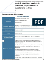 Examen - (AAB02) Cuestionario 2 - Identifique Su Nivel de Aprendizaje de La Unidad 5, Respondiendo A Lo Propuesto en El Cuestionario en Línea Correspondiente