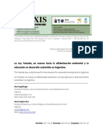 La Ley Yolanda, Un Avance Hacia La Alfabetización Ambiental y La Educación en Desarrollo Sostenible en Argentina