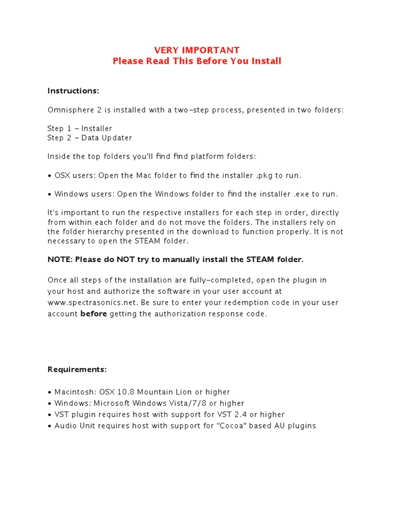 Very Important Please Read This Before You Install: Instructions | PDF ...
