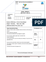 Igcse - Grade Ix UNIT TEST 2-2021-22: Candidate Name Centre Number Candidate Number