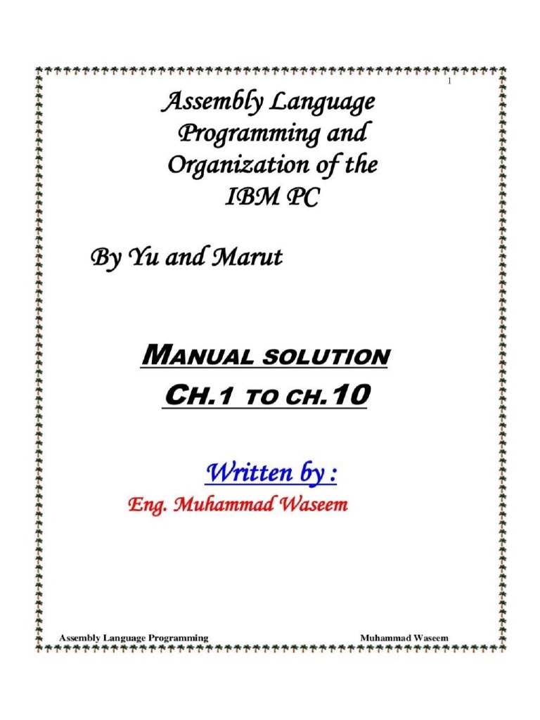 Solution Manula Ytha Yu Charles Marut Assembly Language Programming | PDF