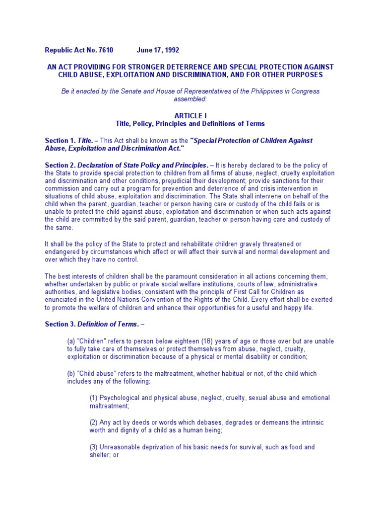 Republic Act No 7610