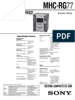 Manual Esquemático - Micro System - Sony - MHC-RG77 Dificil Achar