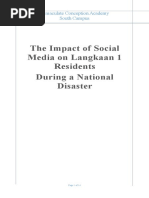 The Impact of Social Media On Langkaan 1 Residents During A National Disaster