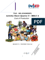 Activity Sheet Quarter 0 - MELC 4: Cost of Production