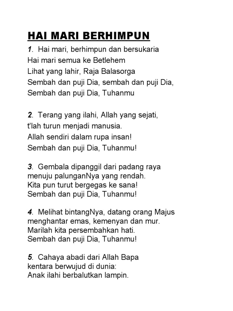 Hai Mari Berhimpun | PDF