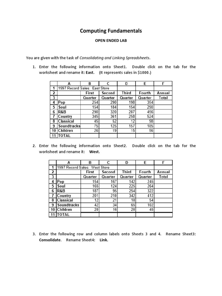 Excel Practical Exercises for Students | PDF | Microsoft Excel ...