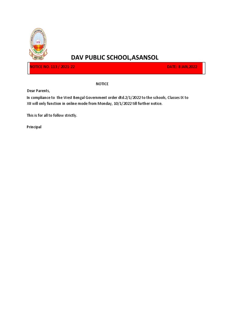 Parents' Notice | PDF