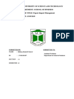 Ahsanullah University of Science and Technology Department: School of Business COURSE TITLE: Export-Import Management SUBMITTION DATE: 15/09/2019