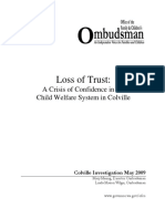 Washington State Ombudsman Investigation of Colville Child Welfare Office 2009