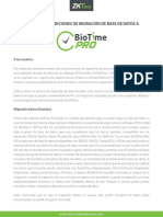 Migracion de Base de Datos Biotime Pro