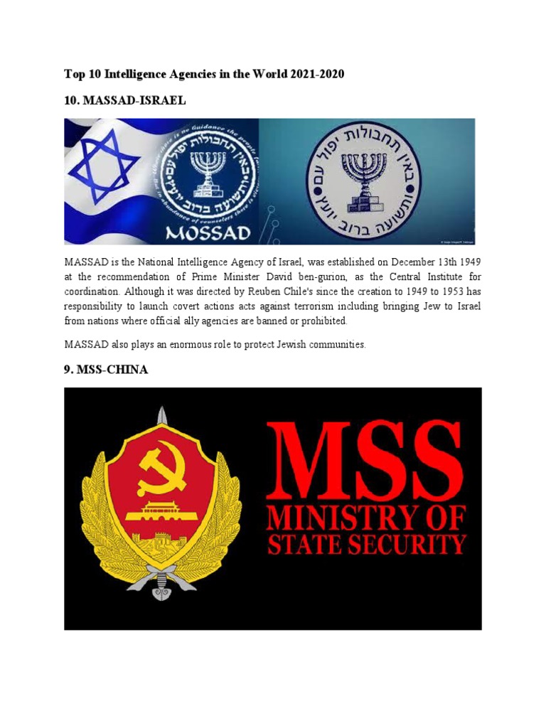 Top 10 Intelligence Agencies | PDF | Foreign Intelligence Service