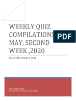 Weekly Quiz Compilations-May, Second WEEK, 2020