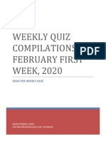Weekly Quiz Compilations, February First WEEK, 2020