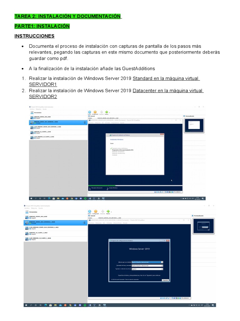 Guía de Instalación de Windows Server 2019 | PDF | Finanzas y dinero ...