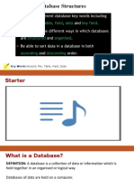 IGCSE ICT - DataBase Structures