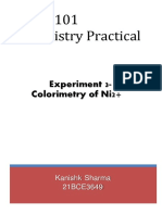 BCHY101 Chemistry Practical: Experiment 3-Colorimetry of Ni2+
