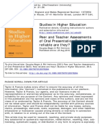 Studies in Higher Education: To Cite This Article: Douglas Magin & Phil Helmore (2001) Peer and Teacher Assessments
