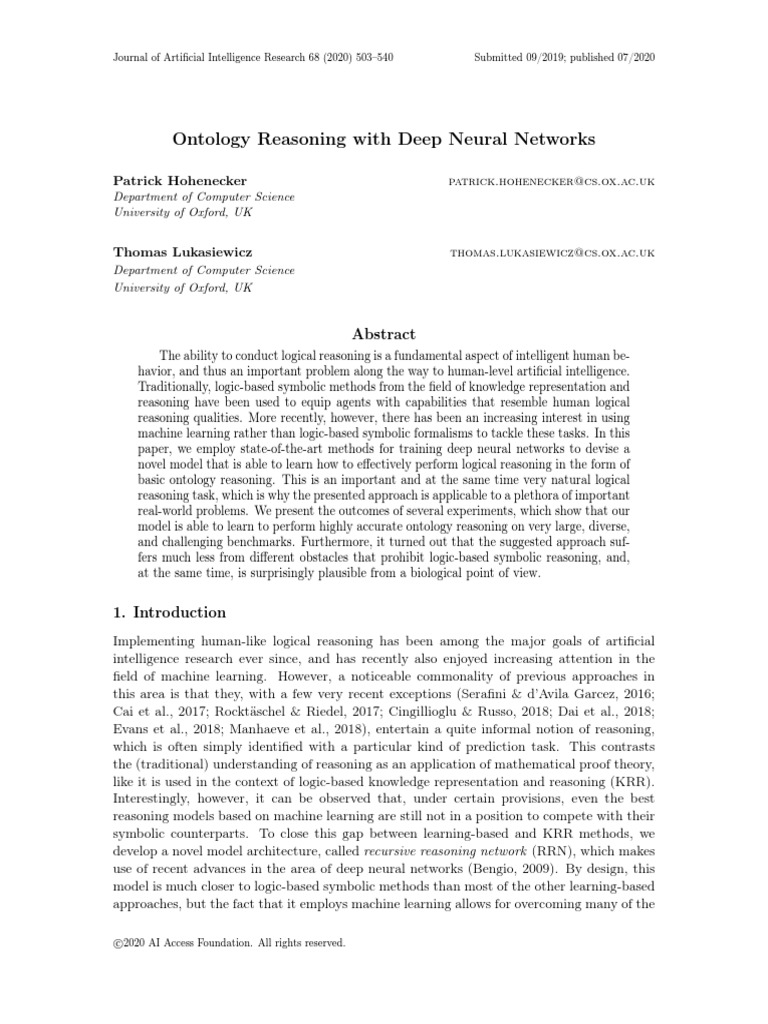 Deep Neural Networks for Ontology Reasoning | PDF | Machine Learning ...