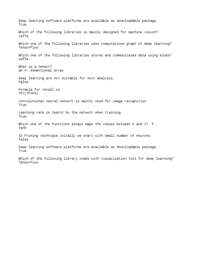 Deep Learning Libraries Overview | PDF